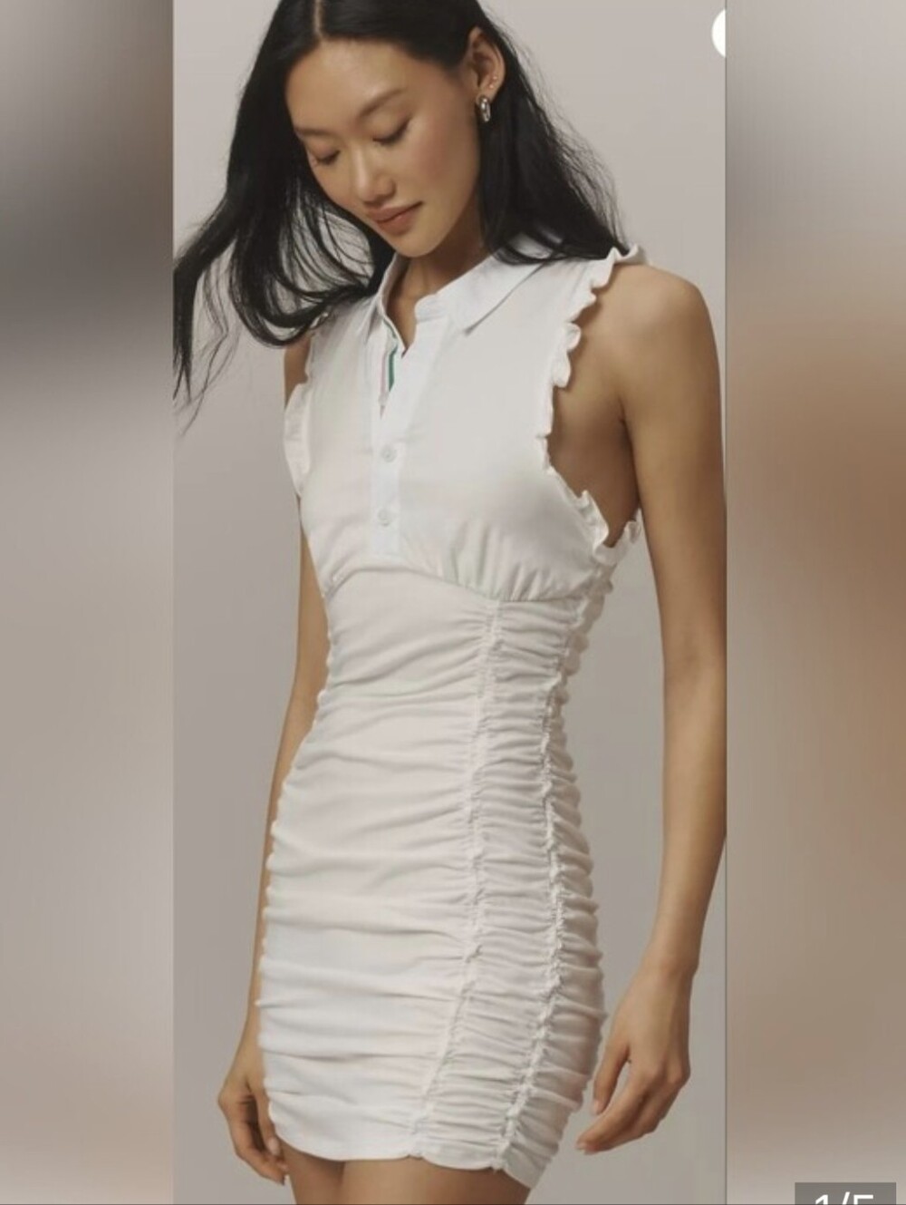 Anthropologie Sleeveless Daily Practice Ruched Performance Polo Dress- Small